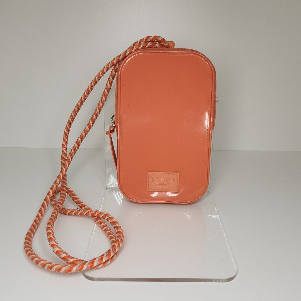 Brizza Arezzo Cell Phone Holder Crossbody Mini Bag Orange - Picture 2 of 10